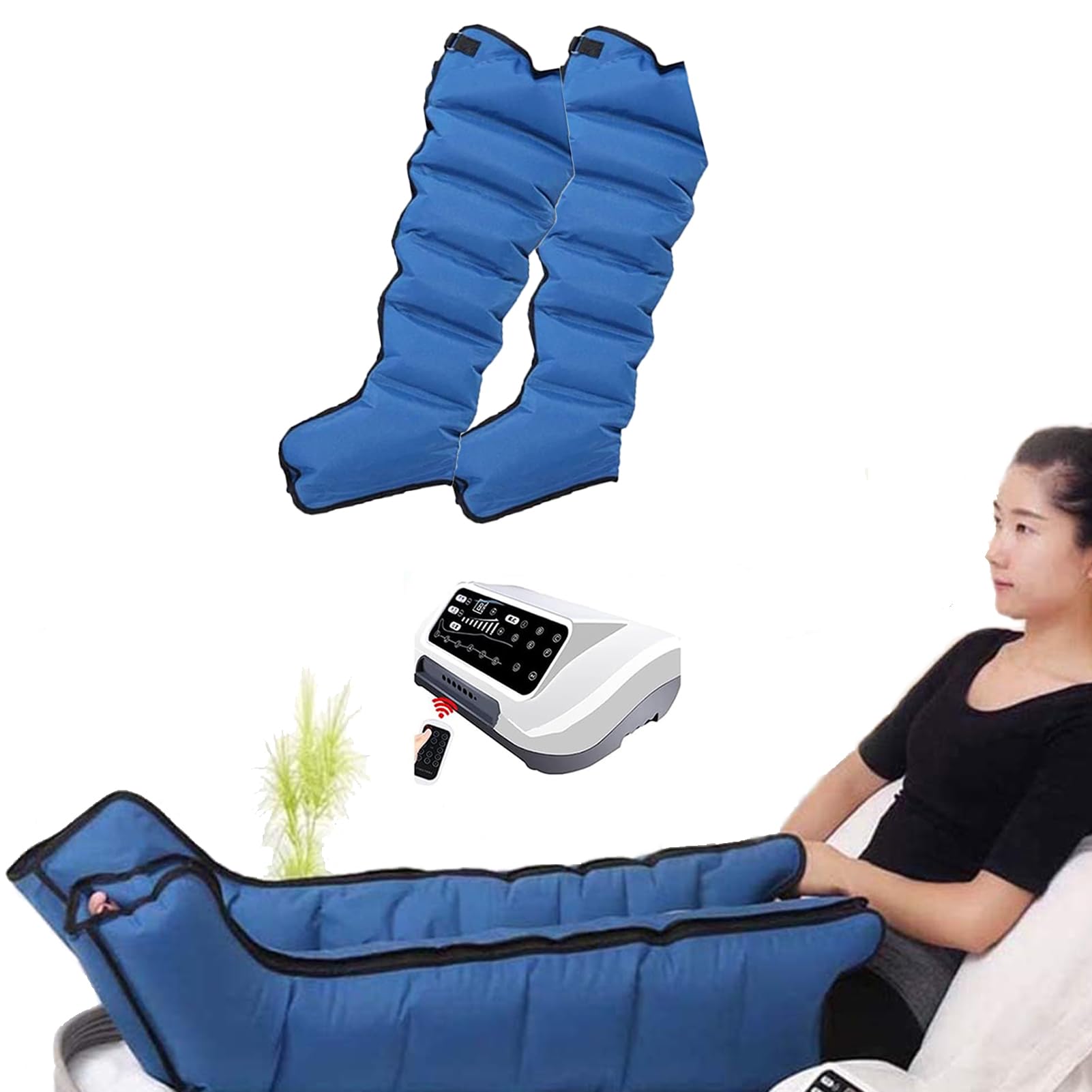 Masajeador De Pies Y Piernas De CompresióN de Aire, Botas Compresion Presoterapia Pierna Y Abdomen Profesional, RelajacióN Muscular Y Tratamiento De Venas Varicosas