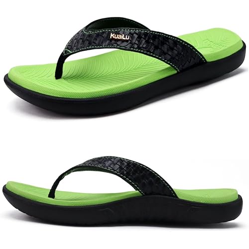 KuaiLu Womens Flip Flops Ladies Yoga Mat Comfortable Walking Thong Sandals With Plantar Fasciitis Arch Support Slip On Indoor Outdoor For Summer