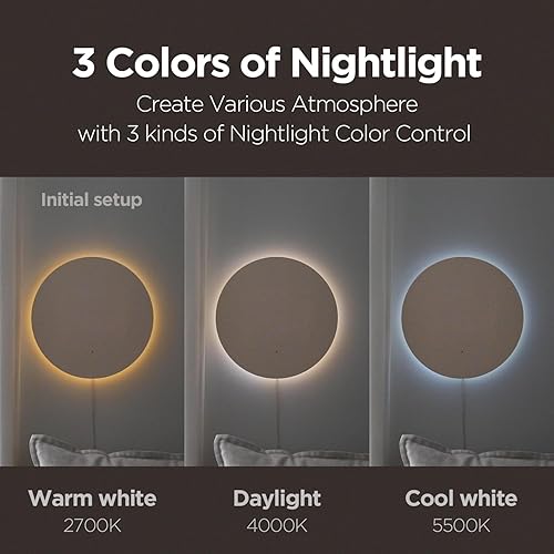 Miniatura 4 de mooas Full Moon - Reloj de pared digital de madera silencioso LED con control remoto, retroiluminación nocturna, reloj de pared digital de madera,