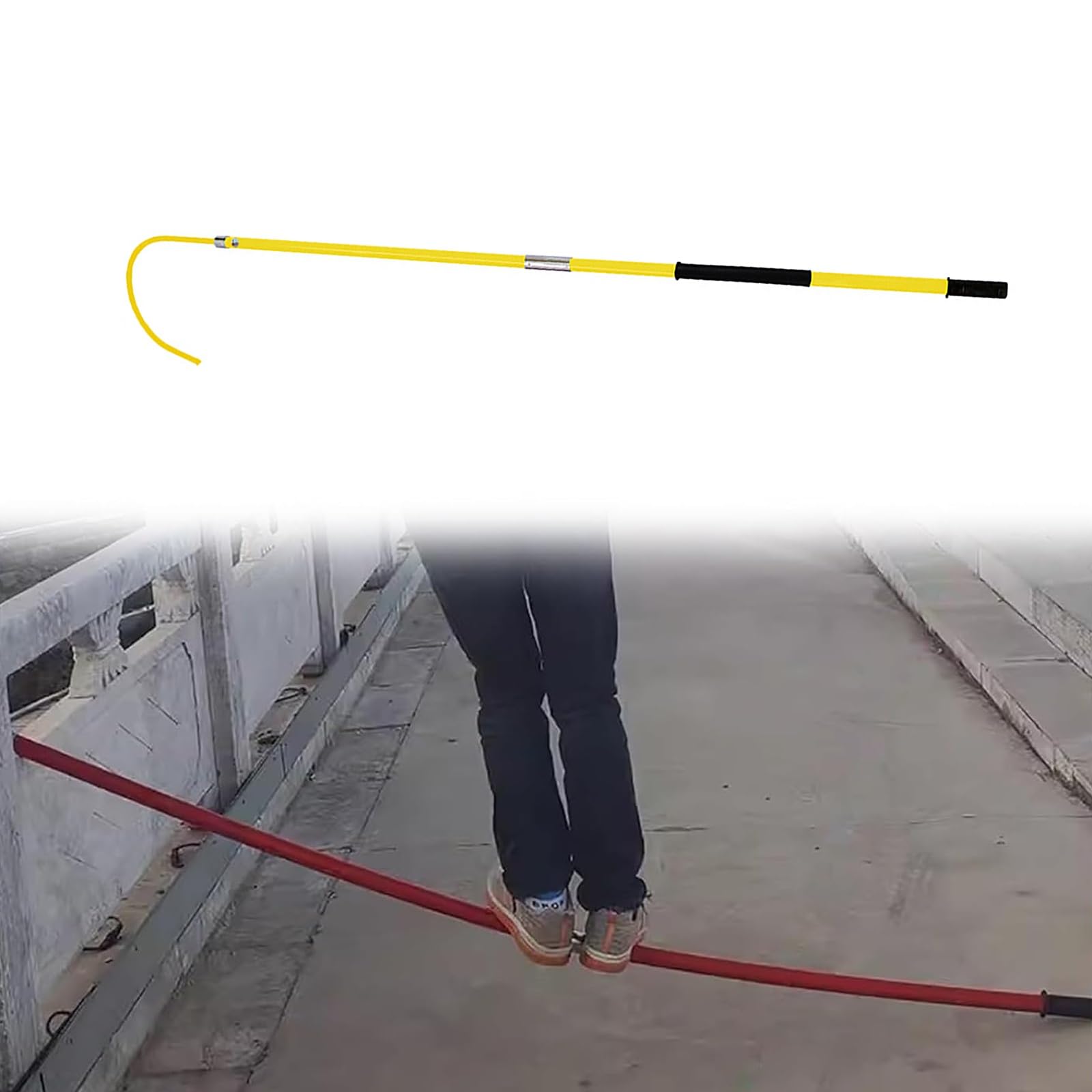 MSHGSKU High Voltage Insulated Rescue Hook - 16" Fiberglass Safety Pole for Electricians & Firefighters, 2m/6.5ft, Ideal for Electrical Rescue & Pool Safety (Green)