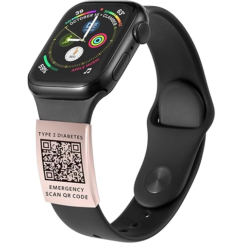 MYLUCKYTAG QR Medical ID Tag for Watch Band - Laser Engraved - Personalized ID Tag for Apple Watch Safety Plate - Medical Alert - Free Online Emergency Medical Profile