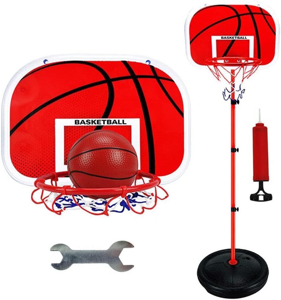 LN COZY CORNER Adjustable Kids Basketball Hoop Set for Ages 2-8, Portable Mini Basketball Goal System with Ball & Pump, Indoor Outdoor Basketball Toy Sports Equipment