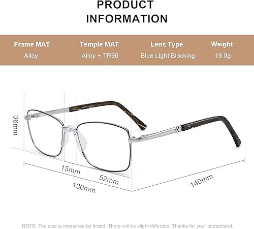 Miniatura 4 de RB. Pilot - Lentes de lectura para mujer, bloqueo de luz azul, lentes de computadora con bisagra de resorte, marco de metal, patas de acetato