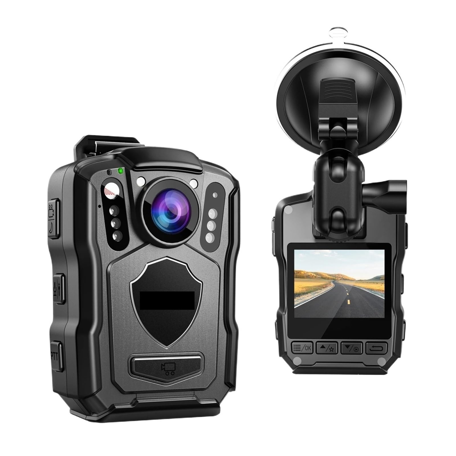 JVDDI Body Camera M5 Police Body Cam GPS Recorder 1440P Mounted 128G Bodycam Night Vision IP67 Dashcam 4200mAh Battery Camera for Outdoor Recording(64GB with GPS)