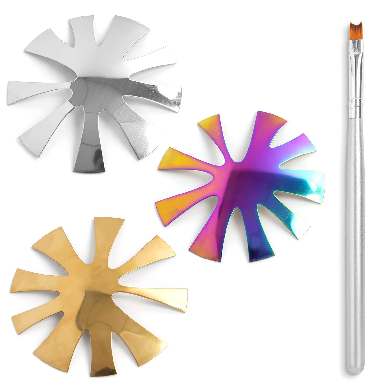 LXIANGN V French Tip Smile Line Cutter Set 3PCS Nail Manicure Edge Trimmer DIY Plate Module Acrylic 9 Size Tips with Nail French Tip Brushes for DIY Nail Design (#1)