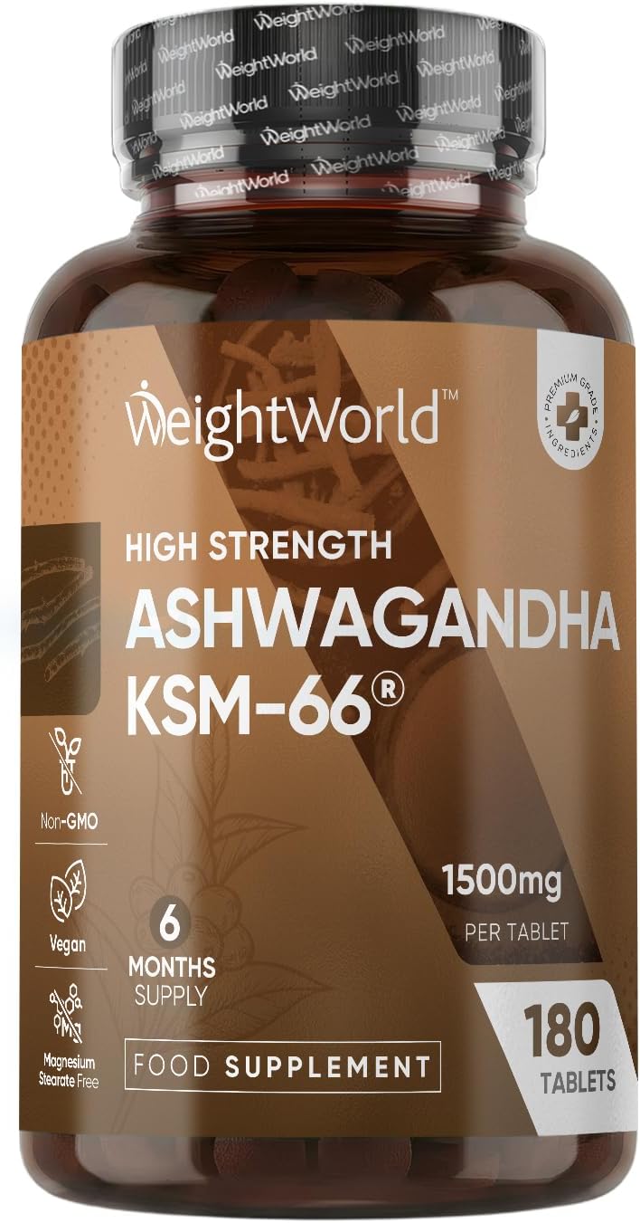 – Ashwagandha KSM-66 1500mg - 6 Months Supply - 180 Tablets - 1 Tablet per Day - Easy to Swallow - Ashwagandha Supplement for Men & Women - Vegan, Non-GMO & Magnesium Stearate-Free