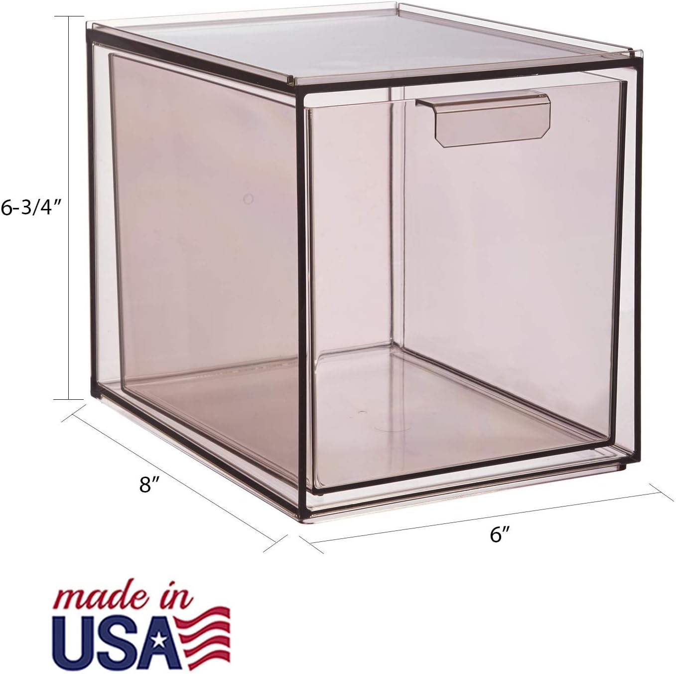 STORi Mod Stackable Pantry Storage Drawers 6-3/4" Tall | set of 2 | Mocha Mist
