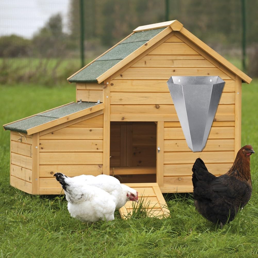 Holdly - Cono de retención de aves de corral de acero galvanizado, embudo de sangre de pollo de pato para pollo, para capas grandes, asadores