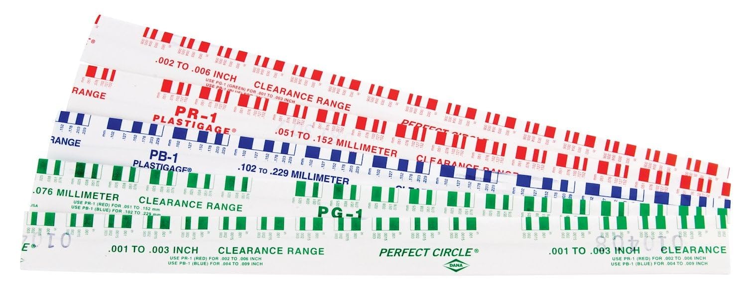 JEGS Plastigauge Kit | Made in USA | Color-Coded Sizing | Soluble in Oil | Kit Includes Two Green, Two Red, and One Blue Plastigauge