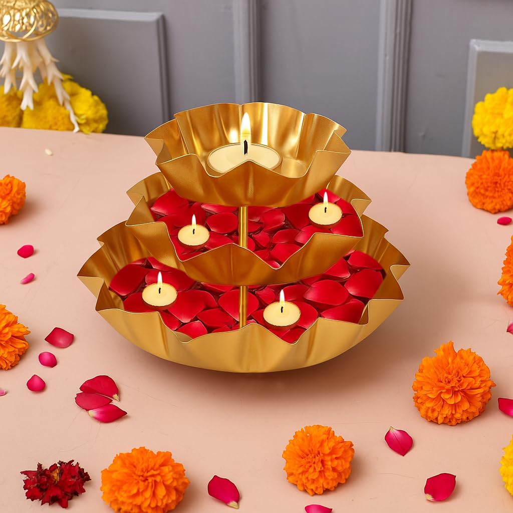 Lotus Urli Candle Holder Set - Diwali Decor -9 Lotus Urli Candle Holder Set - Diwali Decor -9
