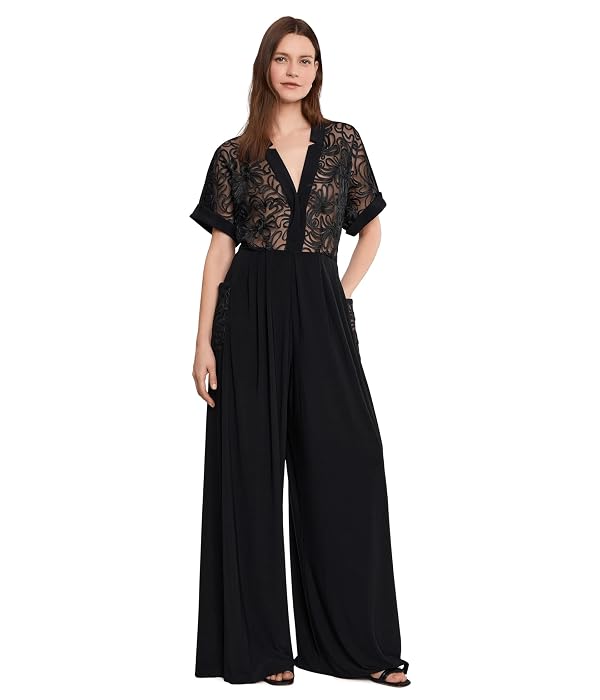 Norma Kamali Women's Geralyn Short Sleeve Jumpsuit Black Medium 33" Inseam by Norma Kamali - Image 3