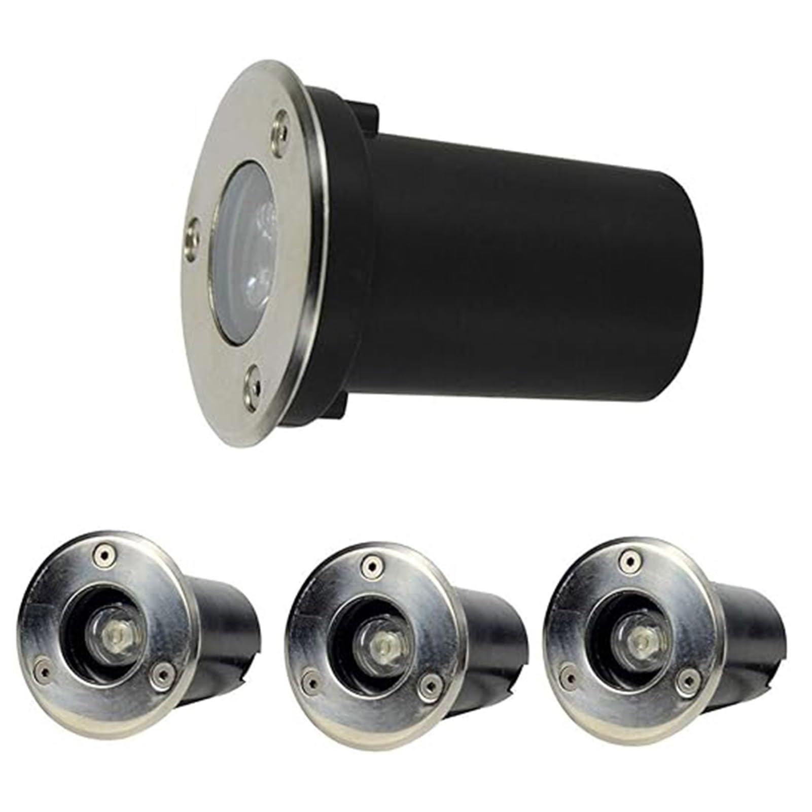 QICBYING 4Pcs 1W Ground Led Landscape Lights, Outdoor Buried Lights, IP67 Waterproof Underground Buried Lamp, Outdoor Led Ground Spotlight, For Driveway, Deck, Step Lighting(Warm,12V)