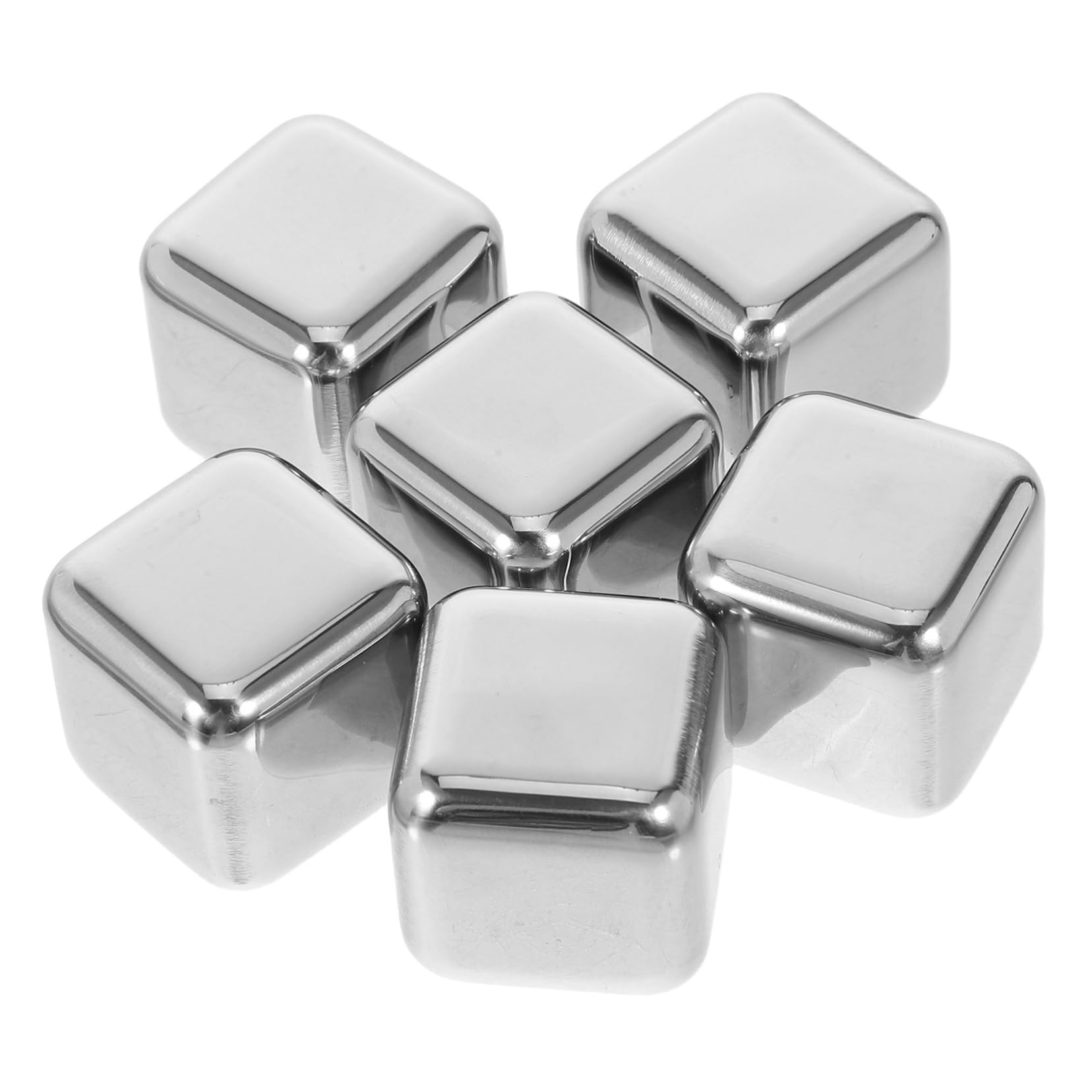 Cubitos de hielo reutilizables de acero inoxidable: bolas de color plata para whisky