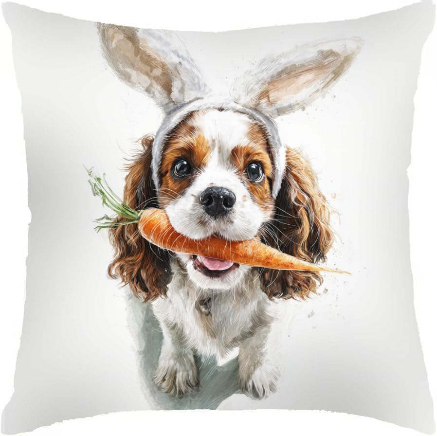 Funda de cojín Cavalier King Charles suave y transpirable para fundas cojines de coche