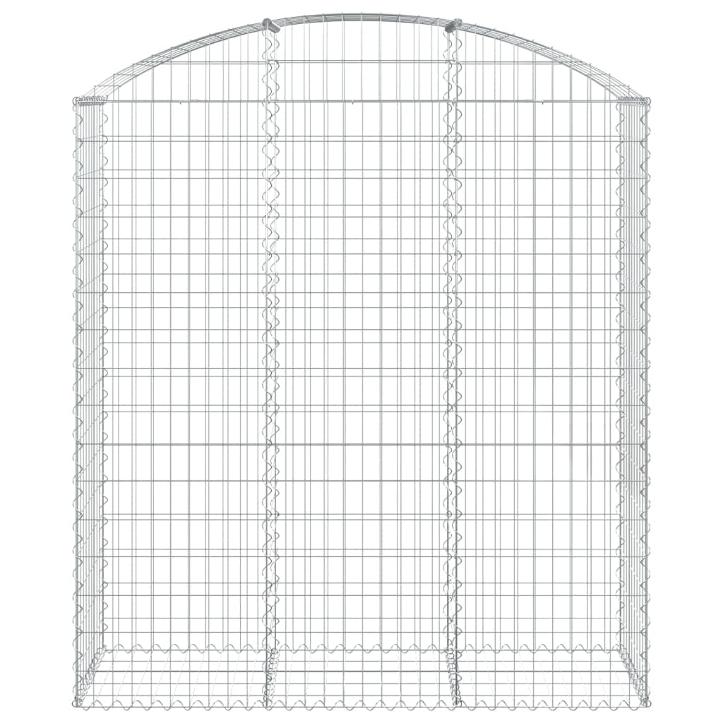 Gabion z wysokim łukiem, 150 x 50 x 160/180 cm, ocynkowane, wytrzymała konstrukcja druciana ze wzmocnionymi haczykami, odporna na warunki atmosferyczne, do ogrodu, na taras, balkon, jako
