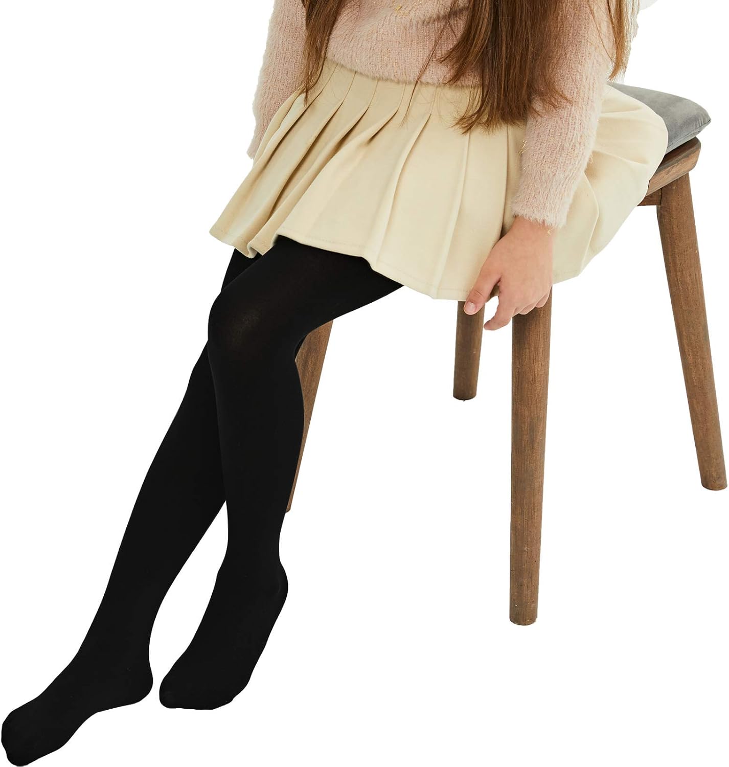 MANZI Girls Fleece Lined Winter Tights 400 Denier Warm Thermal Footed Stockings Thick Opaque Leggings for Toddlers Kids - Image 4