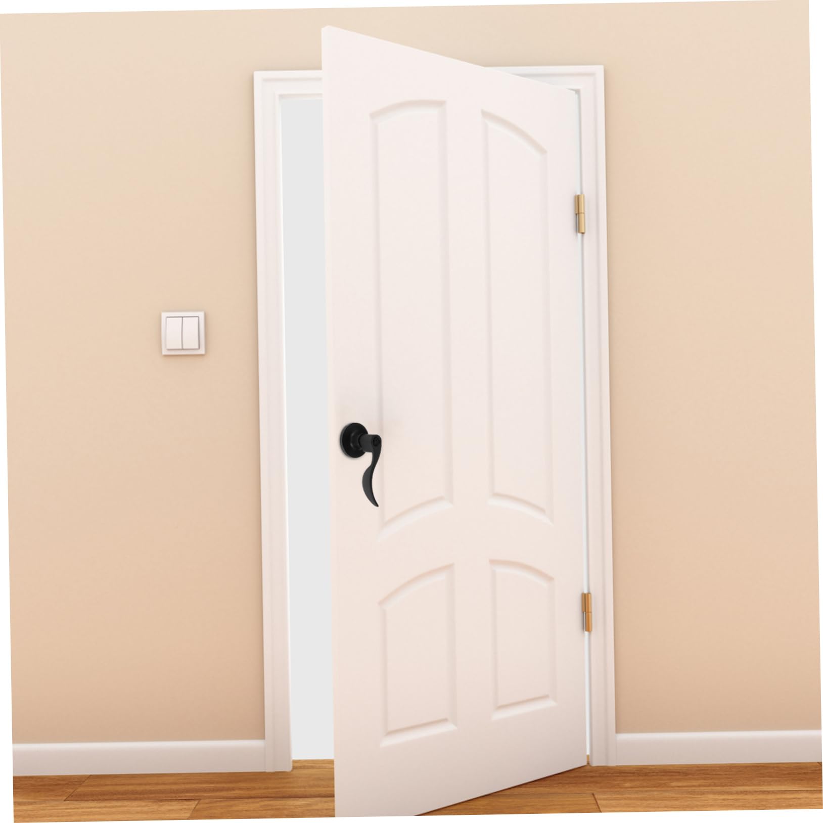 Mikikit Cerradura De Manija De Puerta Ondulada Con Llave Color Mate Negro Para Armario Baño y Dormitorio Herrajes Para Perilla De Puerta