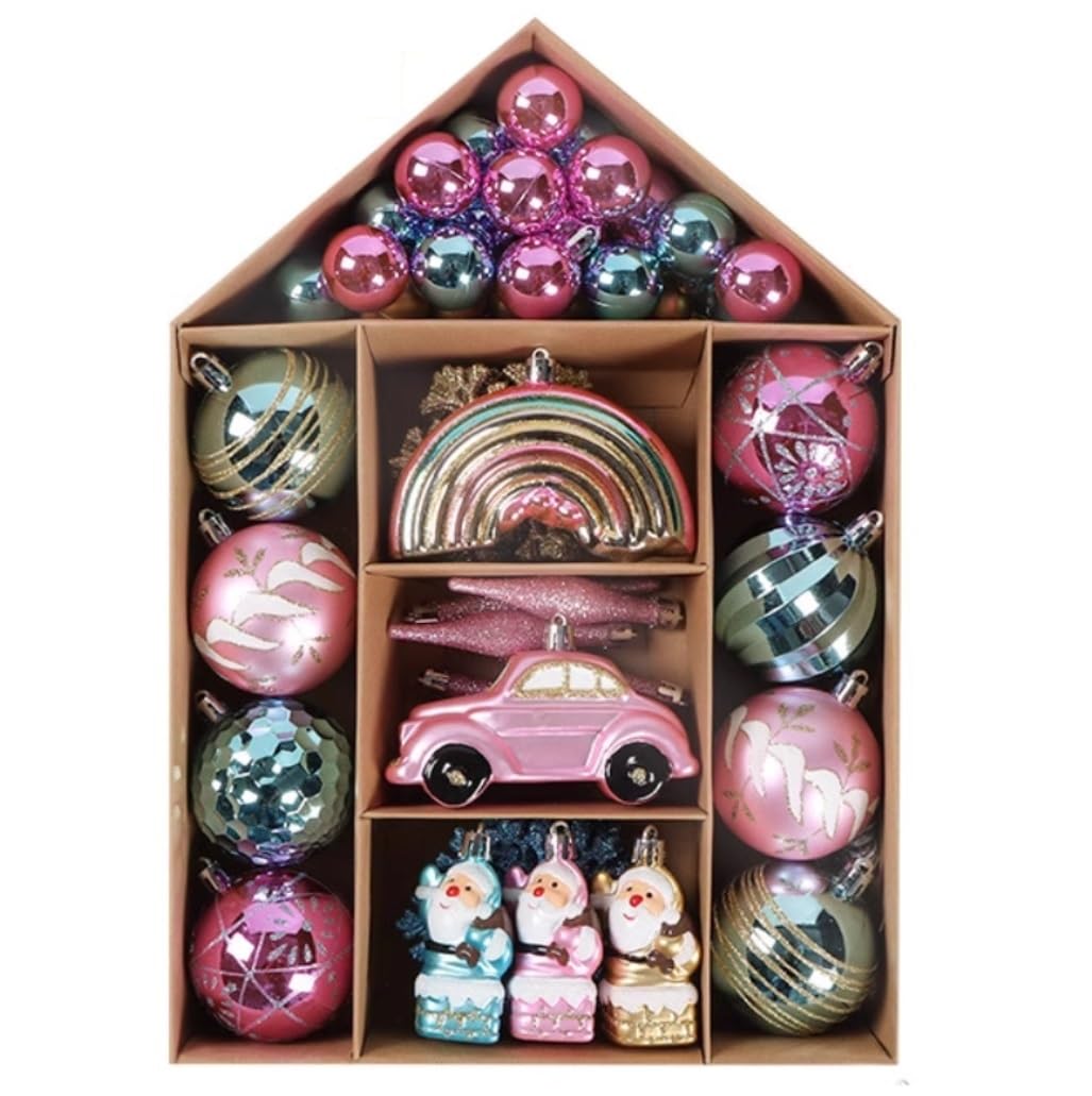 Bombki Choinkowe, 70 Szt. Ozdoby Świąteczne W Kształcie Bombek, Nietłukące Plastikowe Bombki Choinkowe Na Imprezę Xmas Home Decor Halloween Dekoracja świąteczna(B)