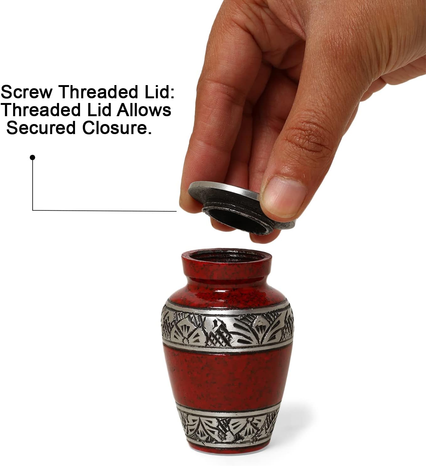 Small Urns for Human Ashes of Adult Male Female | Set of 4 Red Keepsake Vials for Funeral Remains with A Paper Funnel 4 Velvet Bags and A Beautiful Gift Box | Keepsakes and Urns