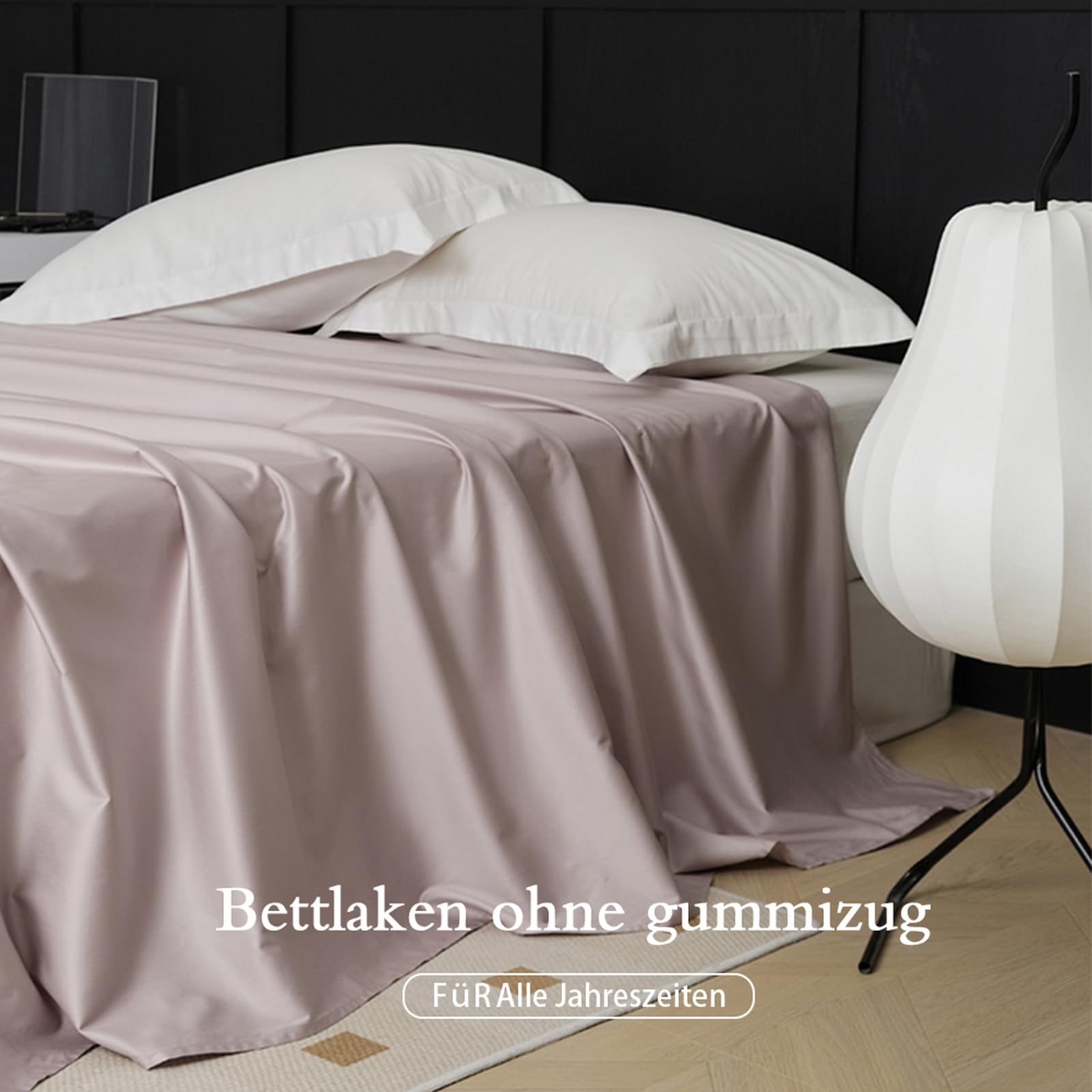 Bettlaken 245 x 250cm Leintuch ohne Gummizug Hellbraun