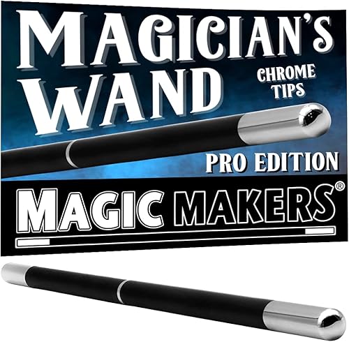 Magic Wand Pro Modelo Negro y Cromo Puntas Madera Real - Elección del Mago