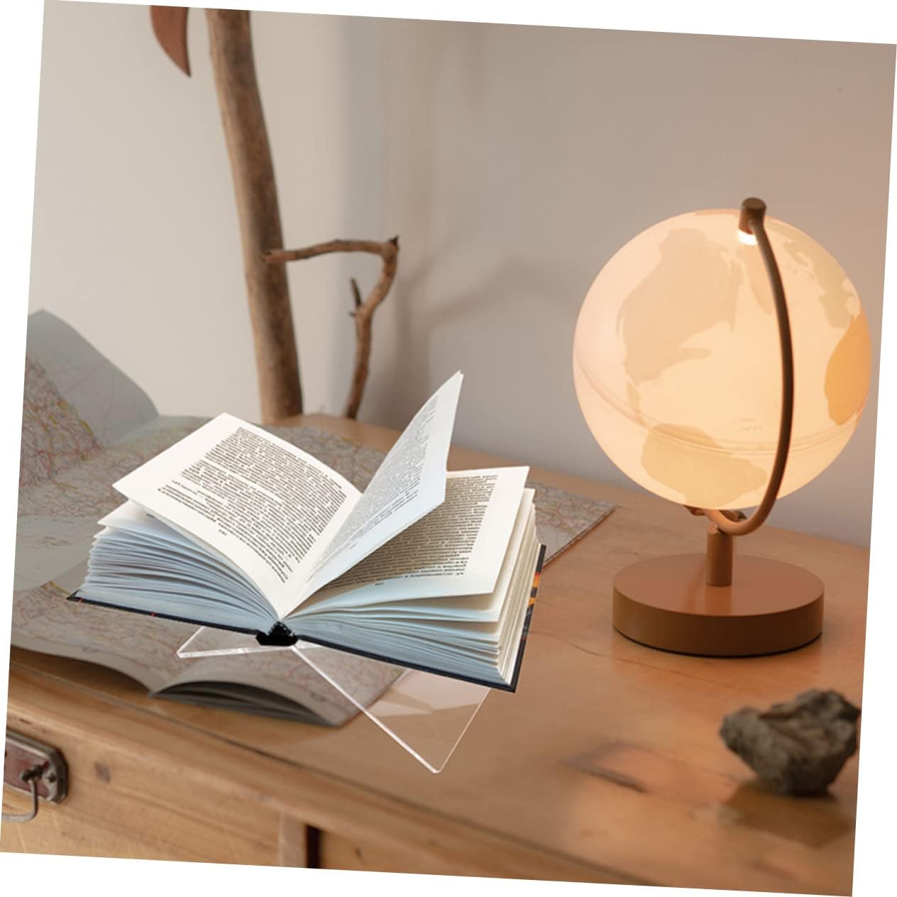 SHOWERORO 2pcs X-Shape Acrylic Book Holders Compact Transparent Book Stands for Reading Music Scores and Home Office Decor Small