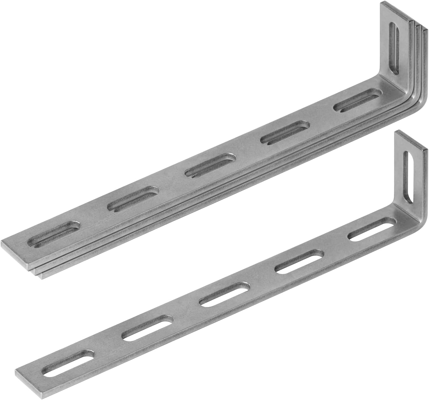 4 Pcs 12 inches Slotted L Shape Brackets, Stainless Steel