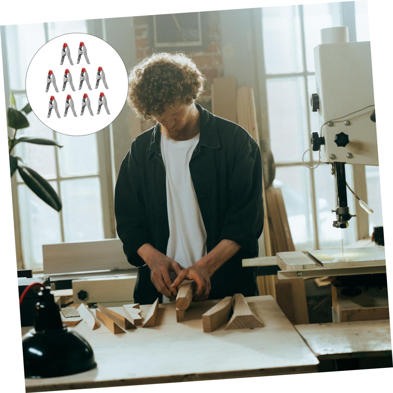 Kisangel 10pcs 6-inch A-shaped Carpentry Clamps Spring Iron Woodworking Clips Heavy-duty Fast Holding Clamps for Wood and Stone Fixing