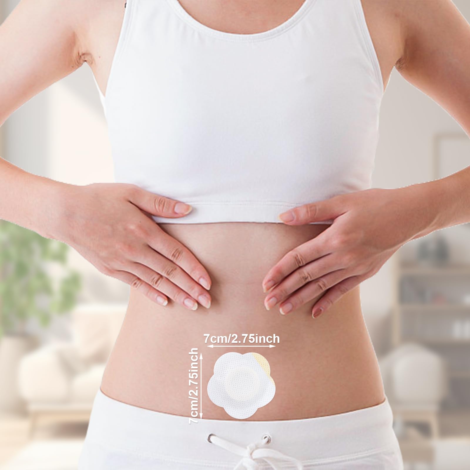 30Pcs Castor Oil Patches, Self-Adhesive Disposable Castor Oil Pack Wrap for Belly Button Wrap Pads Spunlace Cloth Highly Absorbent Organic Cover Compress Patches (Oil Not Included)