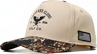 Curves and Clubs Golf Hat Camo – Bald Eagle Performance Cap – Patriotic Camo Golf Hat – Adjustable, Breathable USA Golf Accessory