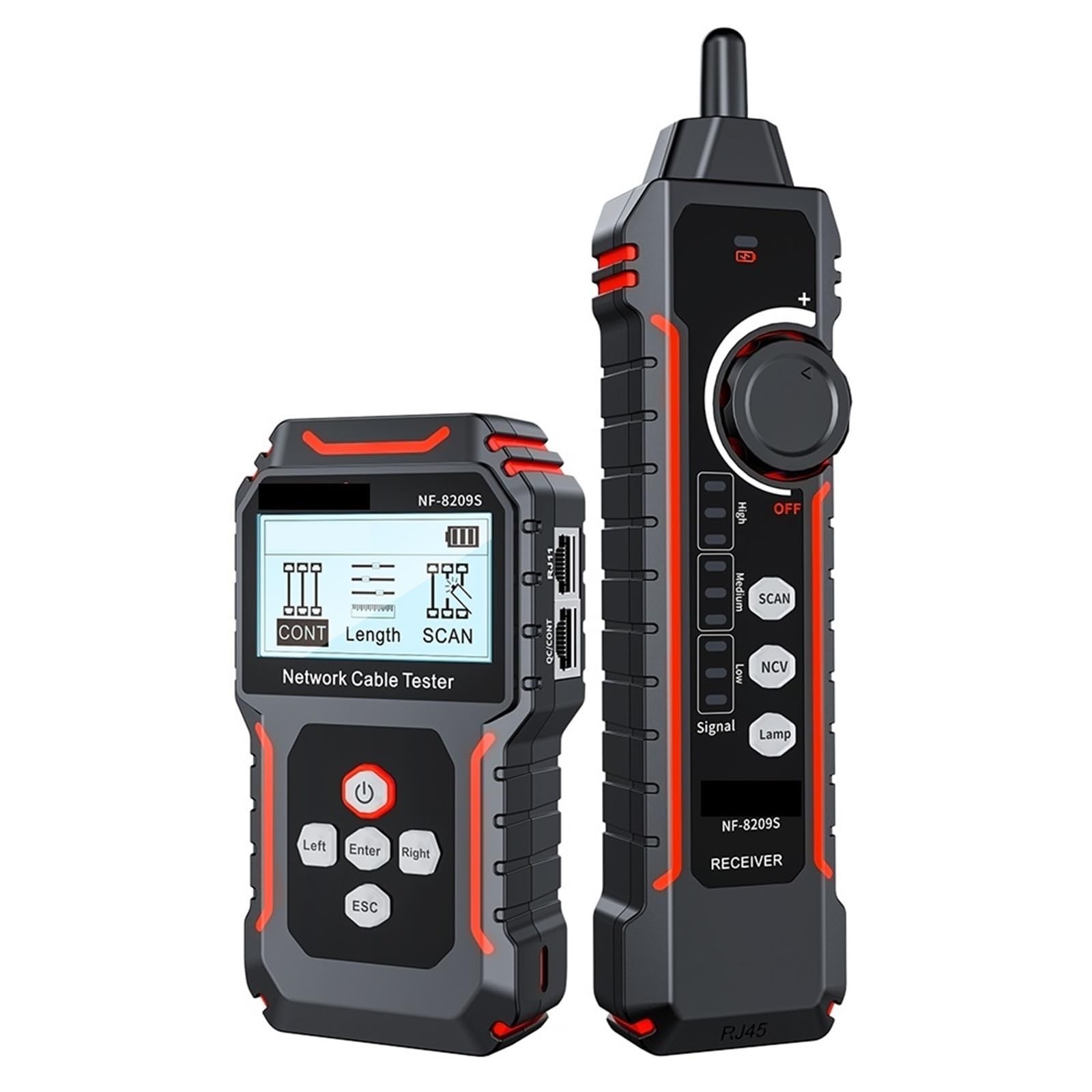 Cable Tracker, Network Cable Tester Measure Length POE LAN Test LCD Display Scan Wiremap Wire Tracker Tools