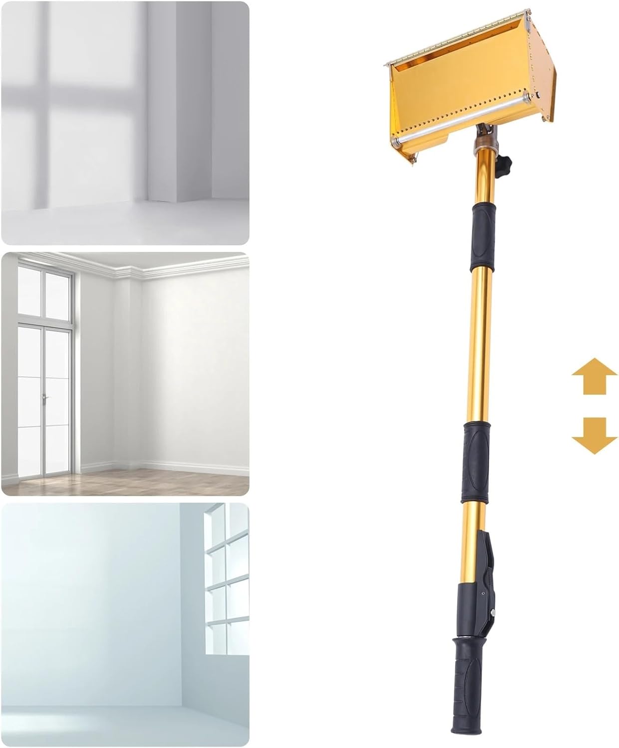 Drywall Flat Finishing Box Professional 9" Drywall Flat Finishing Box With Extendable 40"-64" Handle Tool