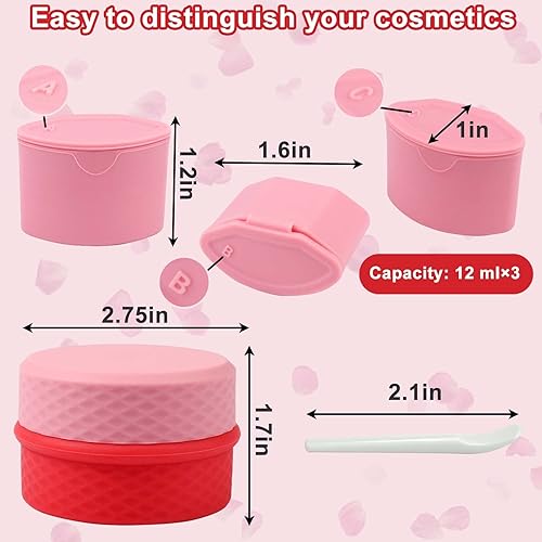 Miniatura 3 de BSRESIN Contenedores de viaje 3 en 1 para artículos de aseo personal, a prueba de fugas, mini botellas de viaje de silicona, paquete de 3