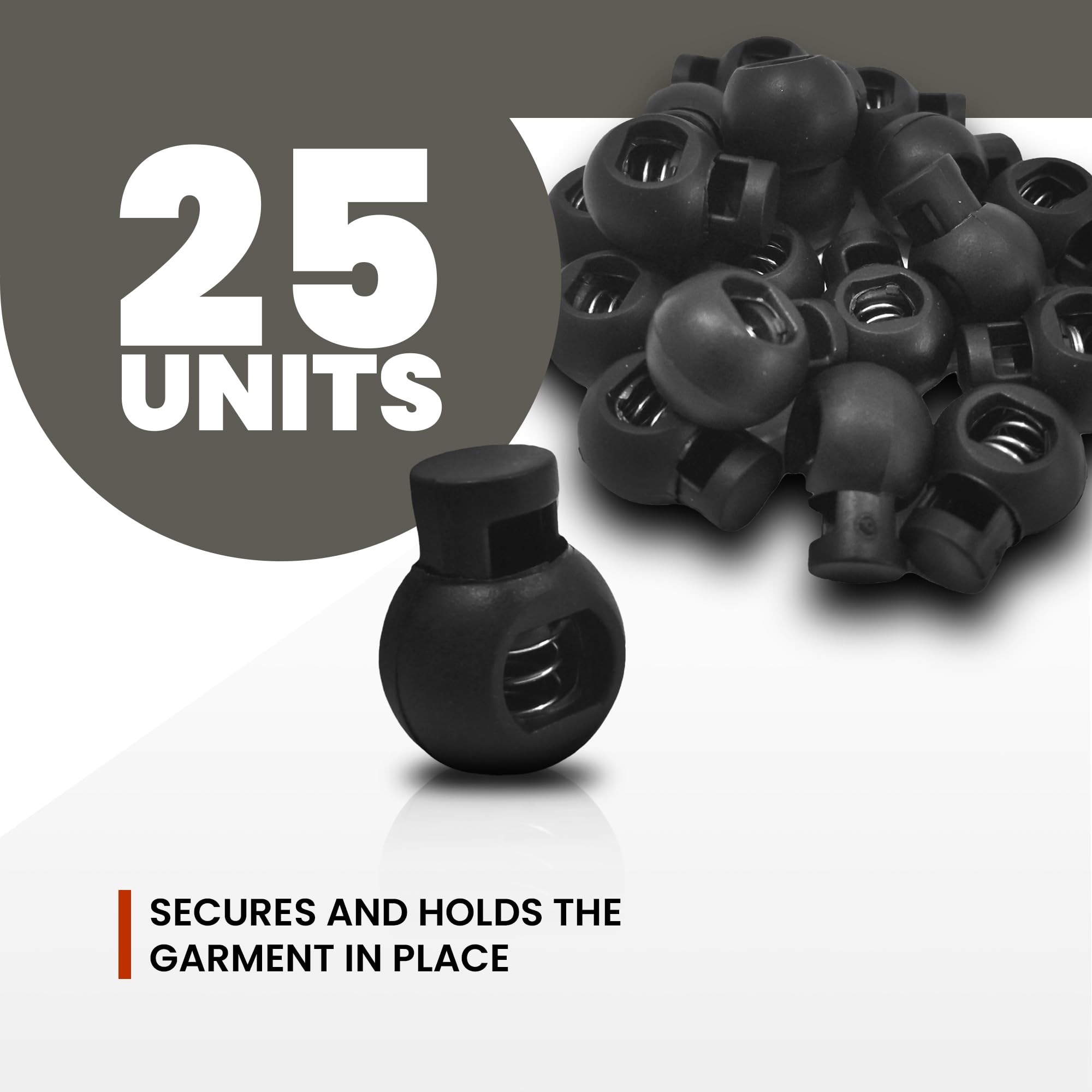 JYC CREATIVE Pack of Black Latches, Cord Stoppers, Plastic Locks for Clothes, Footwear and Accessories, Cord Tanks, Variety of Styles and Options, metallic silver, One size - Image 2