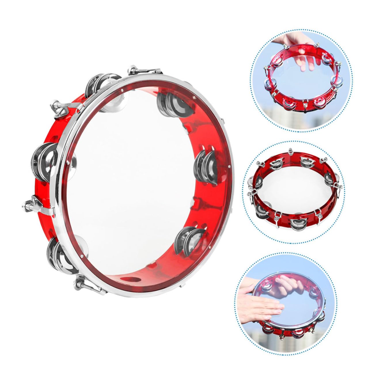 de Mano Rojo Instrumento Musical Educativo para Adultos Percusión Duradera para Desarrollo de Coordinación y Concentración
