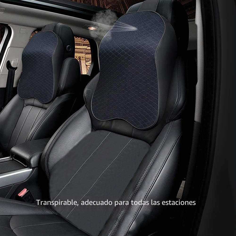ZATOOTO Reposacabezas Coche - Cojines para Conductores, Cojin Asiento Coche Espuma de Memoria Negro