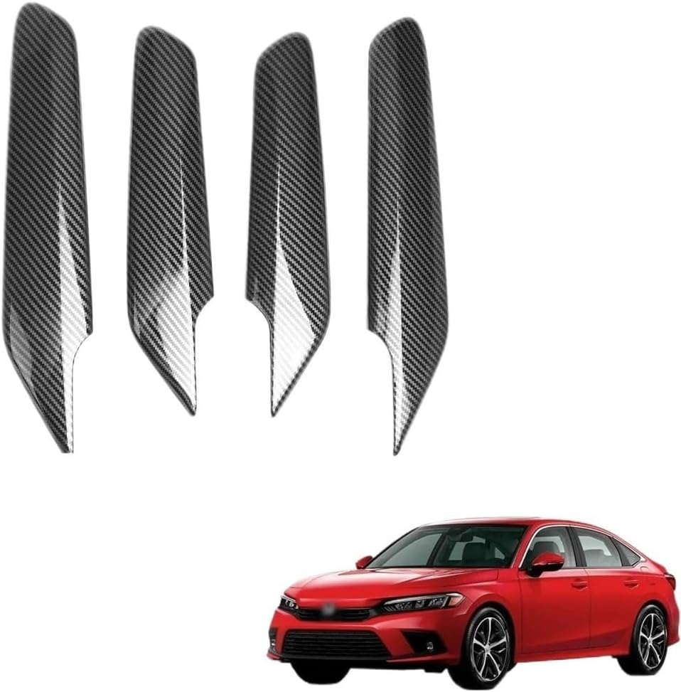 Carbon Fiber Pattern Interior Door Window Lift Lock Switch Armrest Panel Strip Cover Molding Trim Compatible with Honda Civic 11th 2022-2025