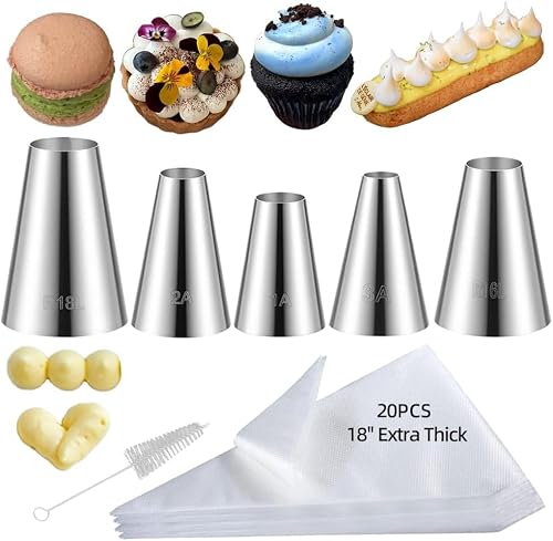 Large Round Piping Tip And Bags Set for Macarons Cake Decorating