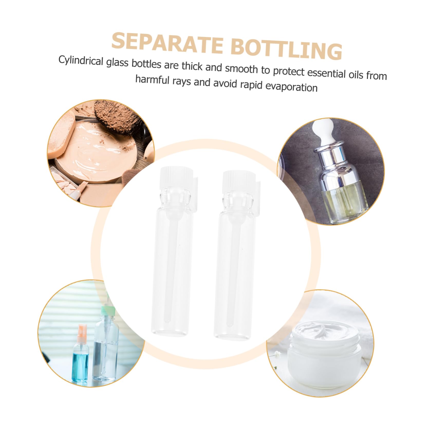 500 Szt Butelka Próbki Perfum Podróżne Pojemniki Kosmetyczne Probówki Fiolki Na Próbki 1 Ml Mini Szklane Pojemniki Wielokrotnego Użytku Terrarium Szkło Kosmetyk Przenośna Butelka