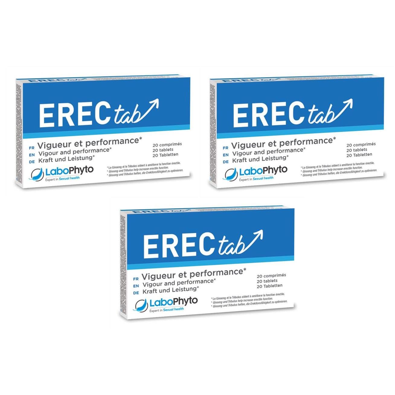 Labophyto ERECTAB – Format pocket vitalité - Lot de 3 x 20 comprimés