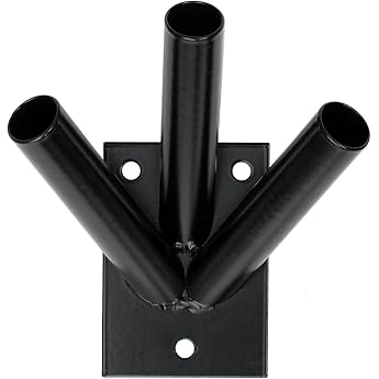 KeyMet GmbH Flag Holder 3-Way for Wall - Robust Steel Flagpole Holder Black Powder Coated for Flags and Flags