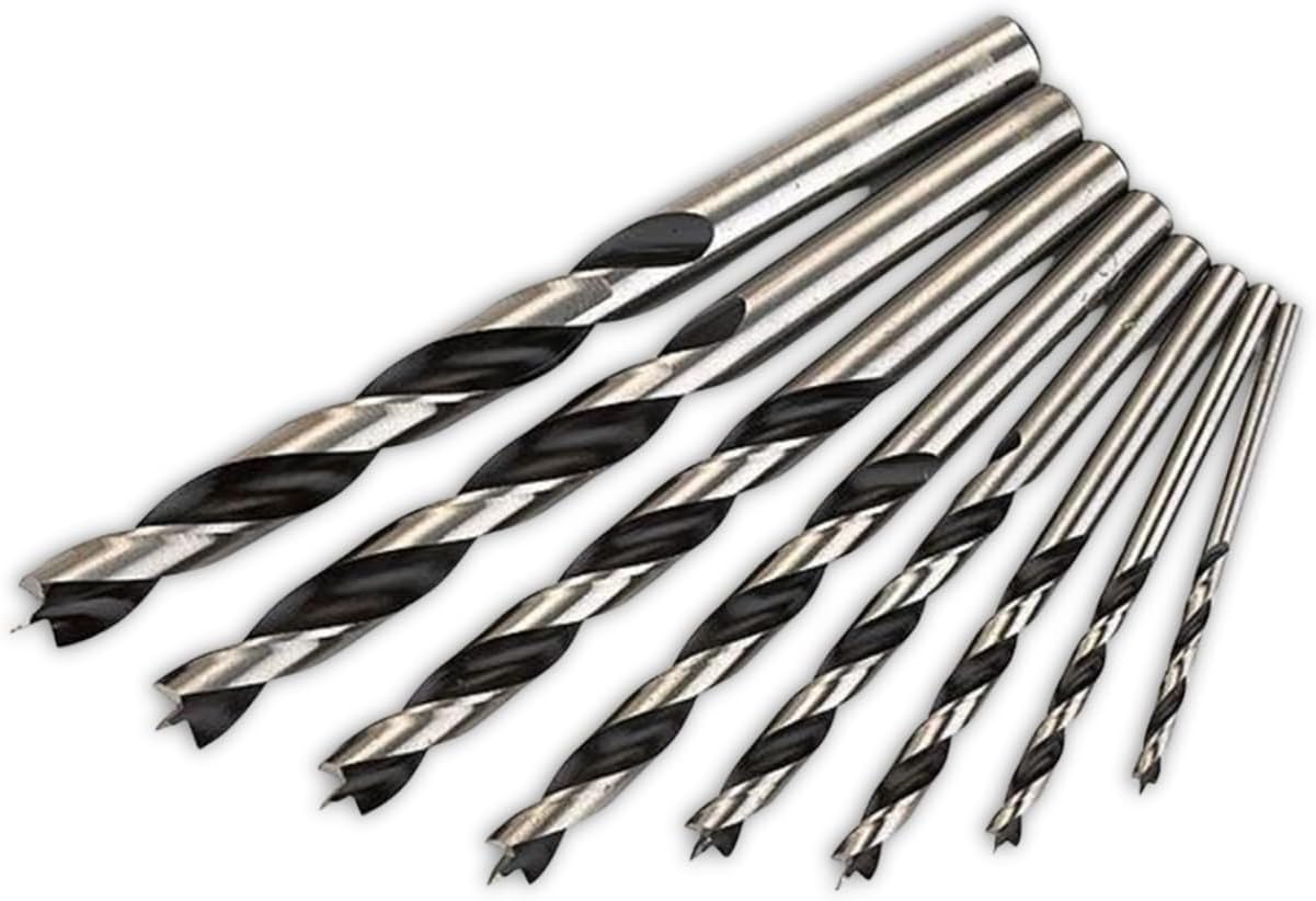 Fisch Brad Point Drill Bit Set – for Wood, MDF & Acrylic – Fast, Clean Cuts with Beveled Edge, Ideal for Pros & DIY, Made in Austria– FSF-328094 – Made in Austria - 8 Pcs Set (3mm - 10mm) in a Case