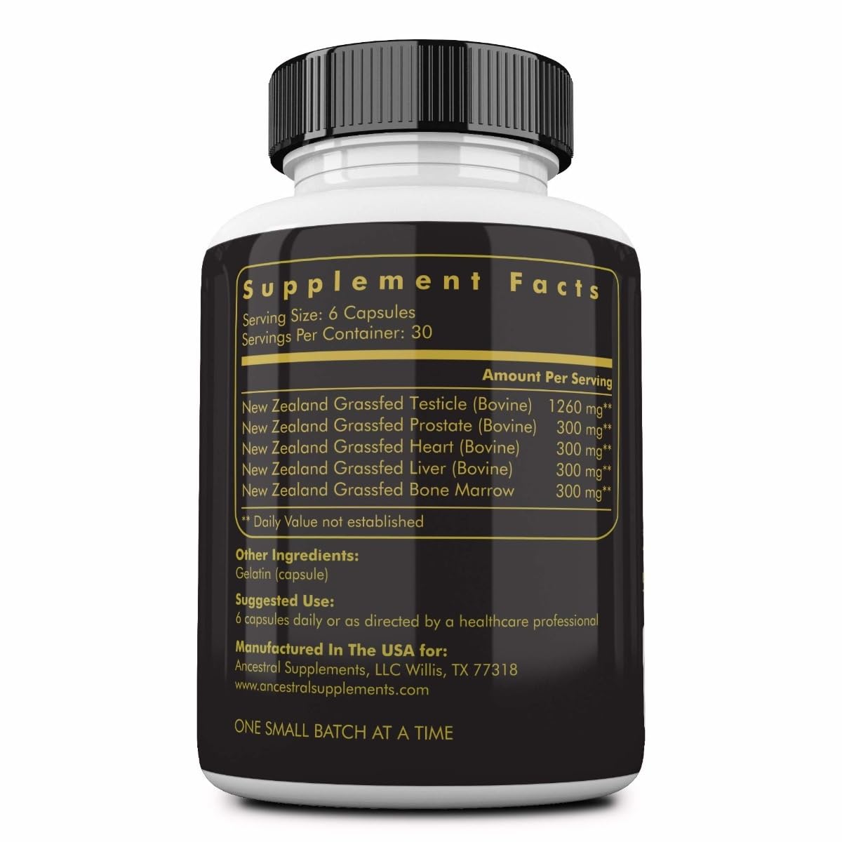 Ancestral Supplements, Optimierungsformel, Grasgefüttertes Rinderorgan-Präparat mit Leber, 180 Kapseln
