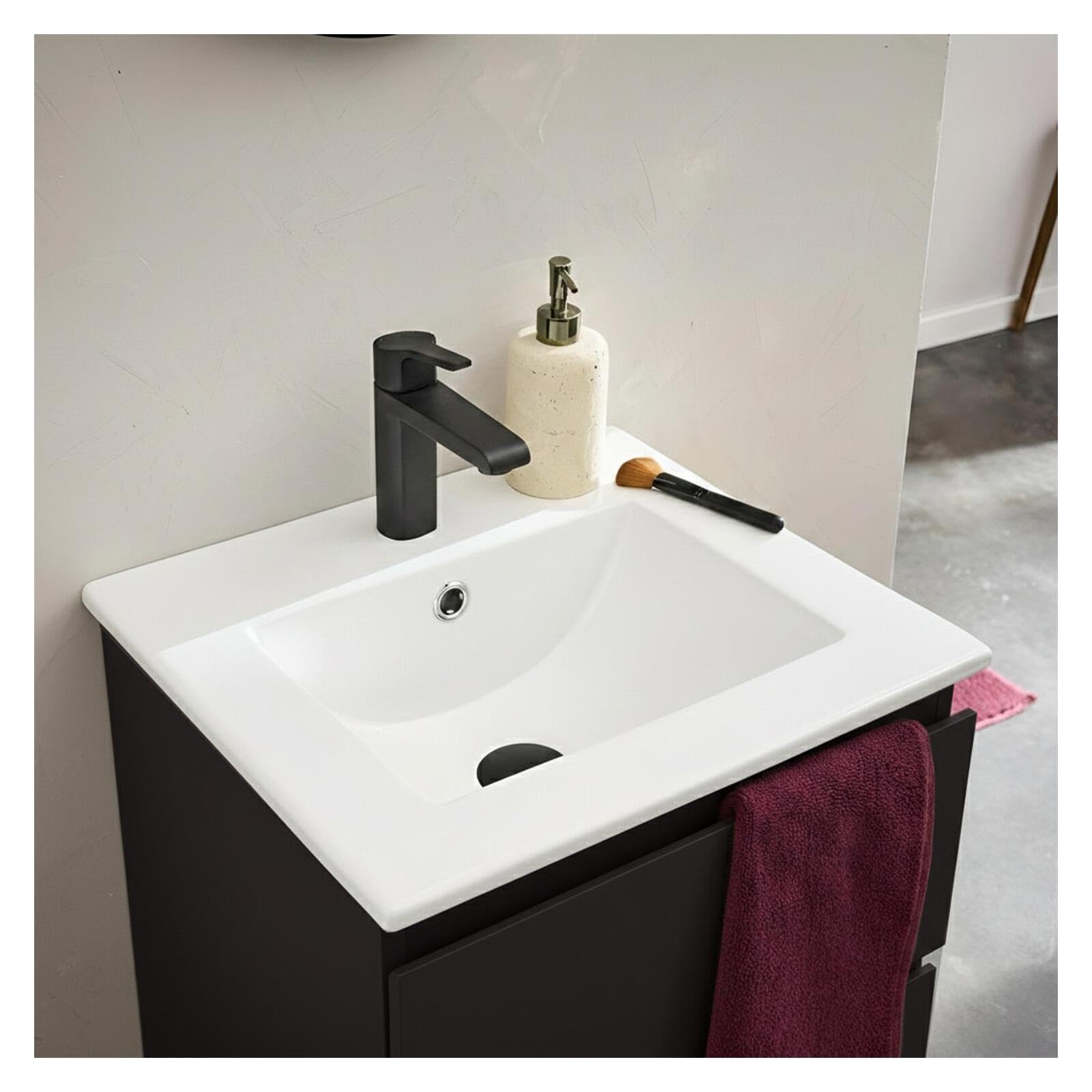MOB-IN - Mueble lavabo Sorrento 45 cm y grifo negro