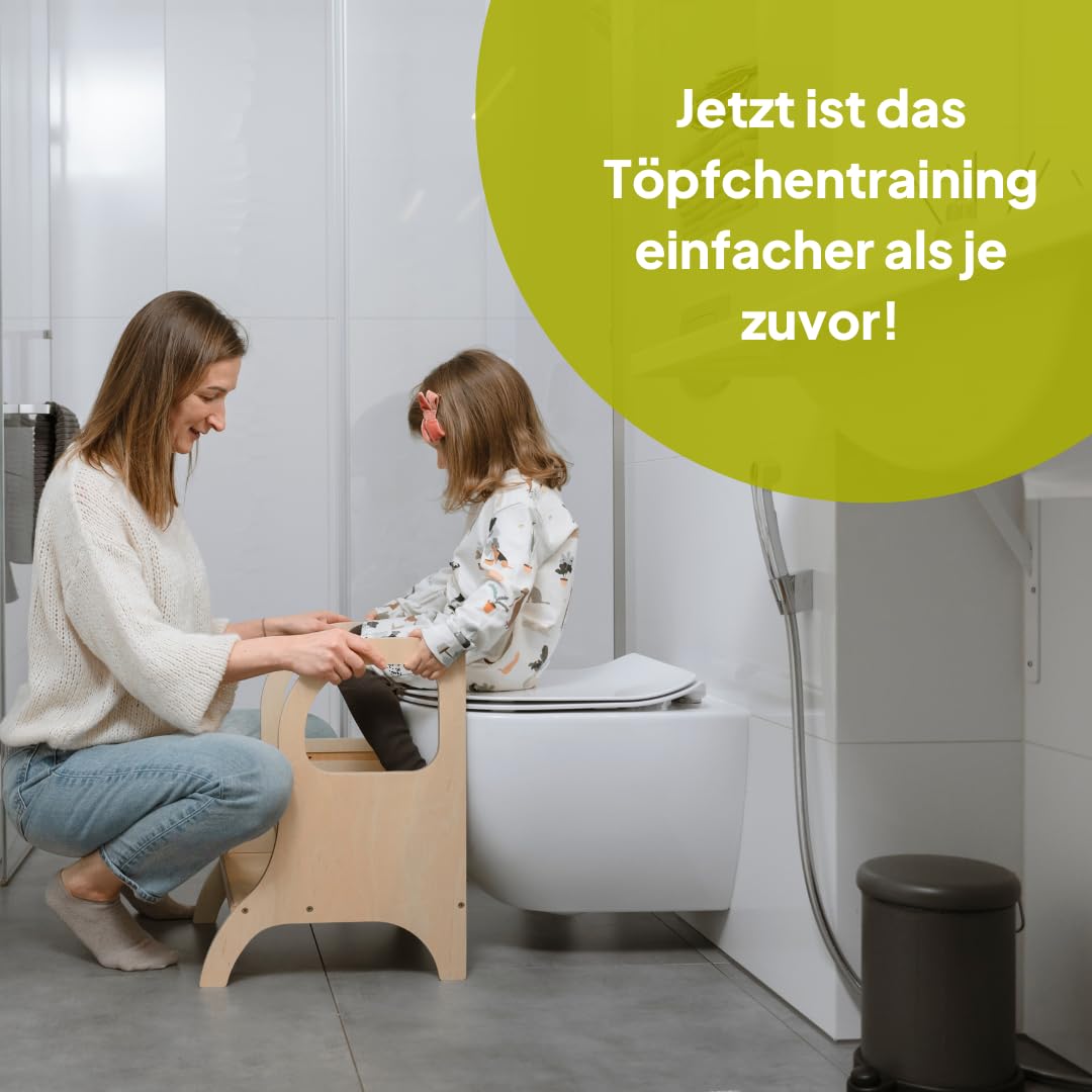 Ette Tete MIIMO • Höhenverstellbarer Tritthocker für Kleinkinder • Toilettenhocker für das Töpfchentraining (Grau)