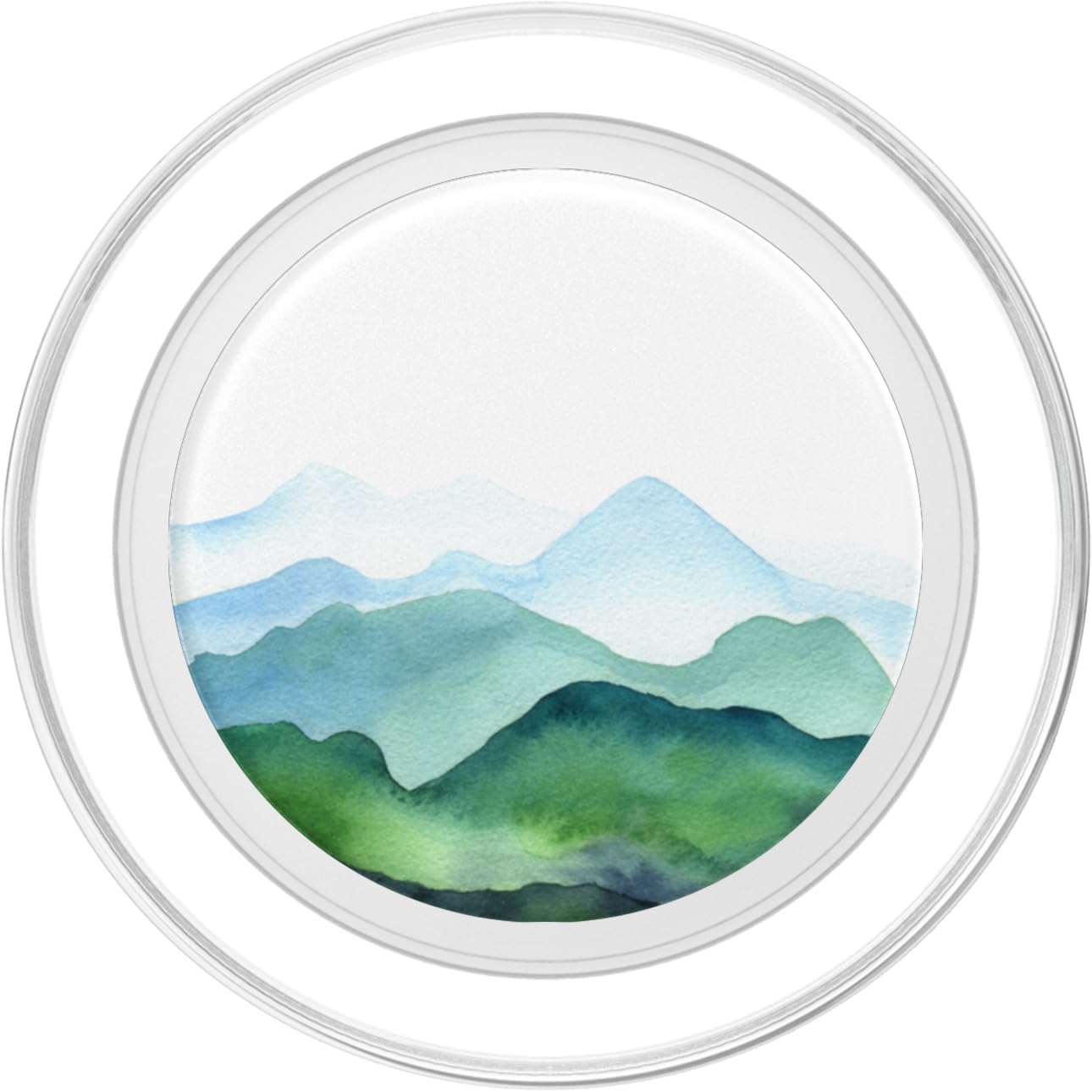 CJ Merch iPhone Grip - Mountains Watercolor PopSocket MagSafe PopGrip for iPhone 12, 13, 14 - Clear