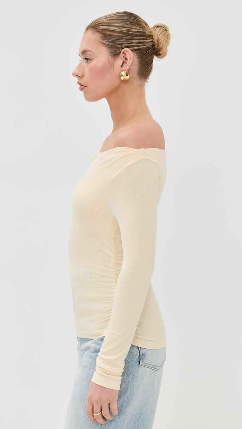 LE BOP Women's Scarlet Off Shoulder Top - Image 4