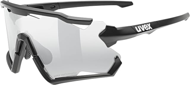 uvex sportstyle 228 V - okulary sportowe unisex - samobarwiące - bez efektu zaparowania - black matt/silver - one size