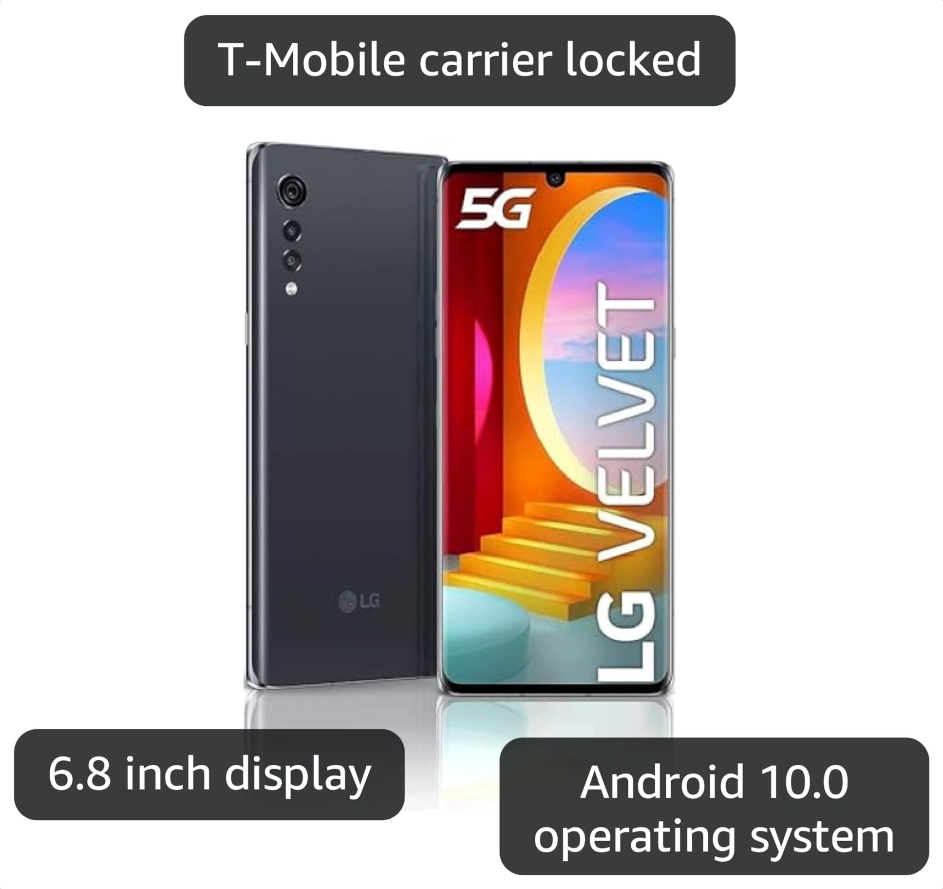 Amazon.com: LG Velvet (5G) 128GB (6.8 inch) Display 48MP Triple