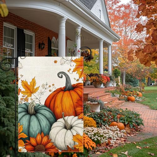 Drapeau d'automne double face en toile de jute robuste pour extérieur - 3